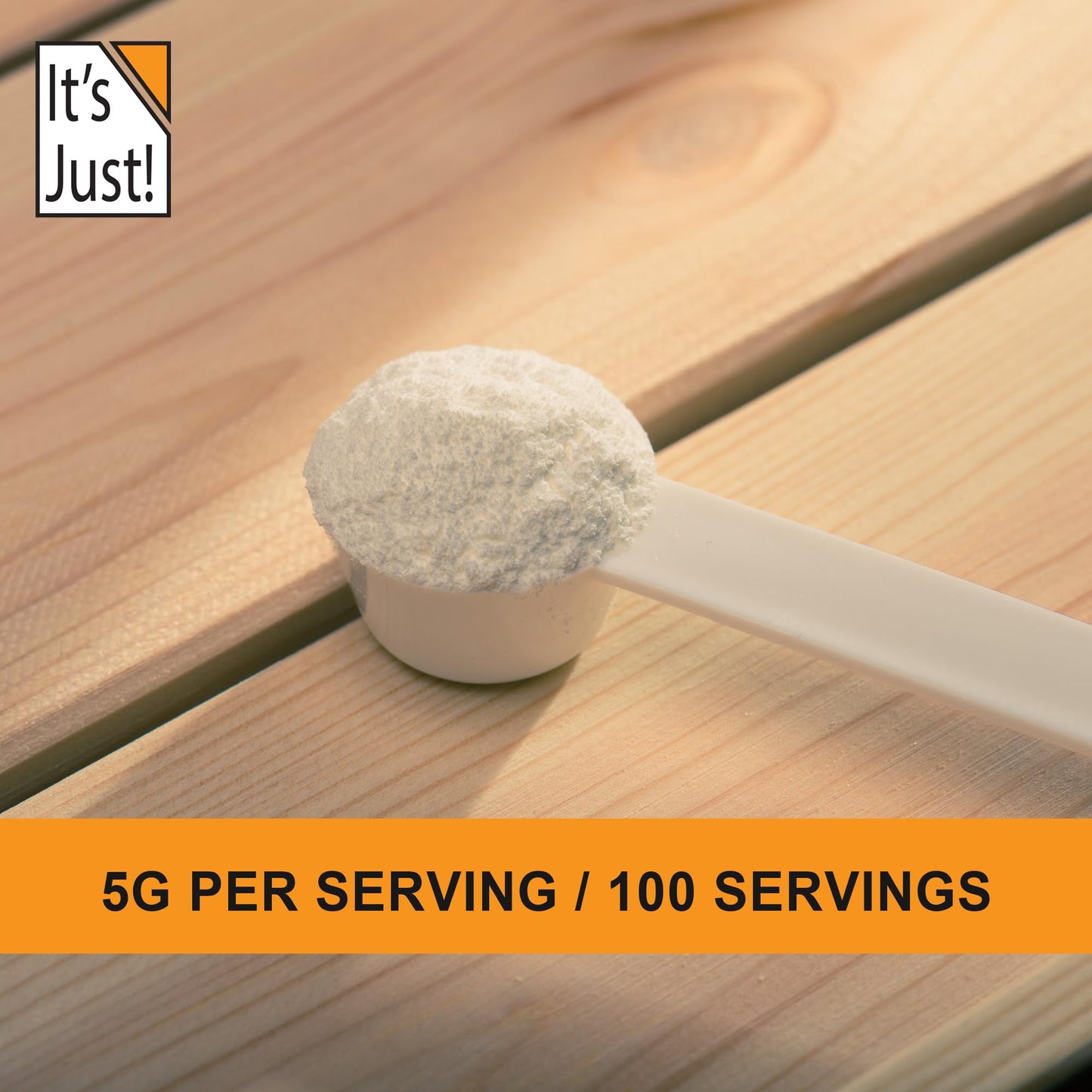 It's Just! - L-Glutamine Powder, Unflavored, Amino Acid, Faster Muscle Recovery, Leaky Gut, Digestive Support (500 Grams / 100 Servings)