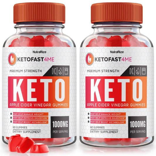 NutraRize (Pack of 2 KetoFast4ME ACV Gummies for Advanced Weight Loss, Maximum Strength Supplement, Keto Fast 4 ME Gomitas Gummy Reviews (120 Gummies)