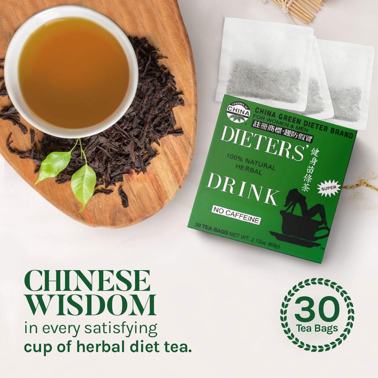 Uncle Lee's Tea Detox Tea with Senna Laxative, Supports A Healthy Weight, Caffeine-Free Herbal Tea Bags, 30 Count (Pack of 3)