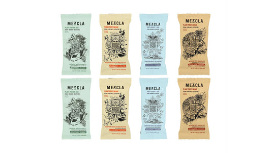 Mezcla Plant Protein Bars  Vegan Gluten Free Snacks  2 of Each Flavors Japanese Matcha Vanilla Peruvian Cocoa Peanut Butter Mexican Hot Chocolate  Canadian Maple Blueberry  140 oz x 8