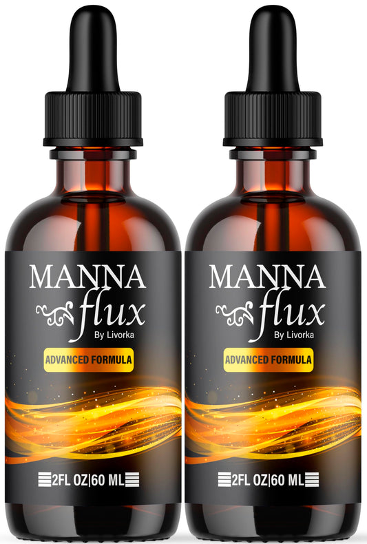 (2 Pack) MannaFlux Drops, Manna Flux Advanced Formula Drops, MannaFlux All-Natural Liquid Drops Supplement, MannaFlux Drops Weight Loss Support, MannaFlux Gotas Reviews, 2 Bottles for 60 Days