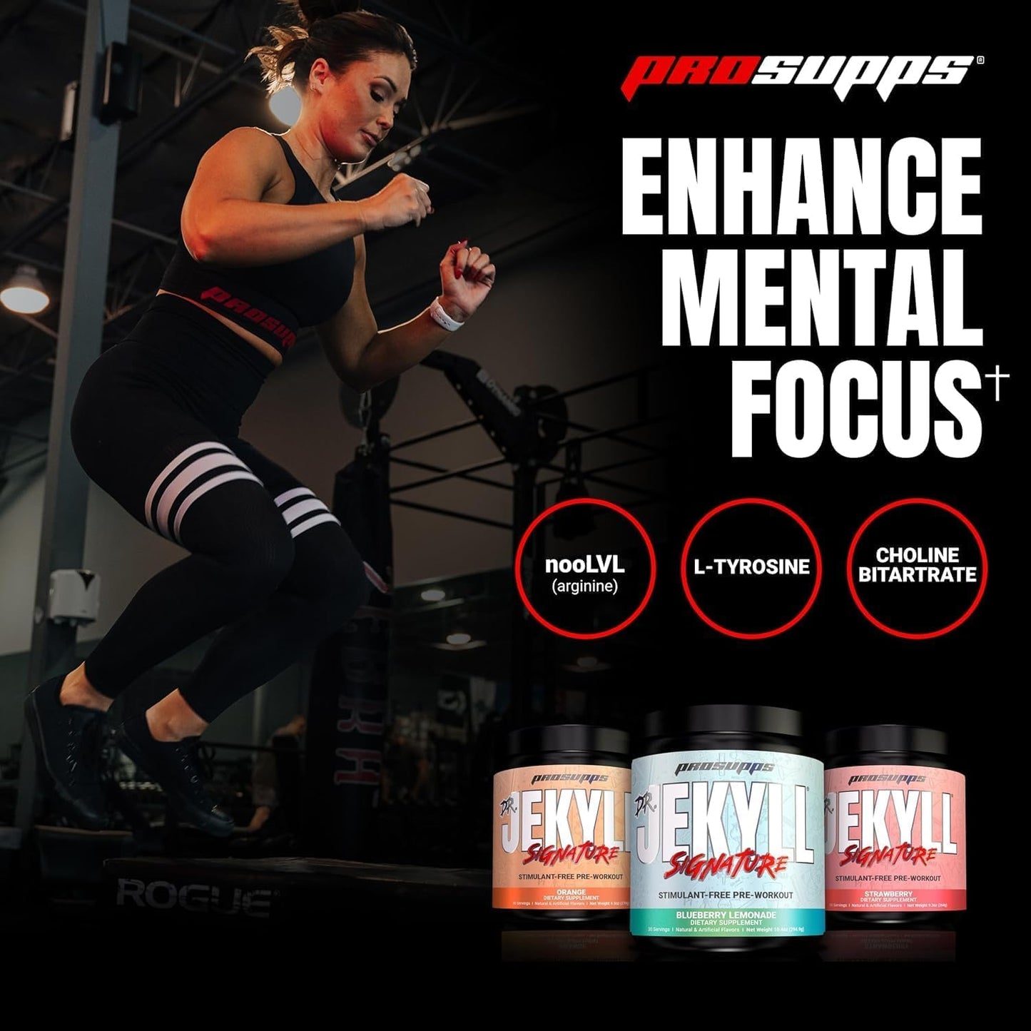 PROSUPPS Dr. Jekyll Signature Pre-Workout Powder, Stimulant & Caffeine Free, Intense Focus, Energy & Pumps, (30 Servings, Blueberry Lemonade)