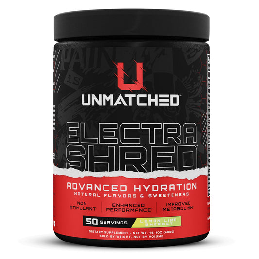 Unmatched Electrashred Advanced Hydration Formula | Non Stim Electrolyte Powder | Enhanced Performance | Natural Flavors & Sweeteners | 50 Servings (Lemon Lime Sherbet)