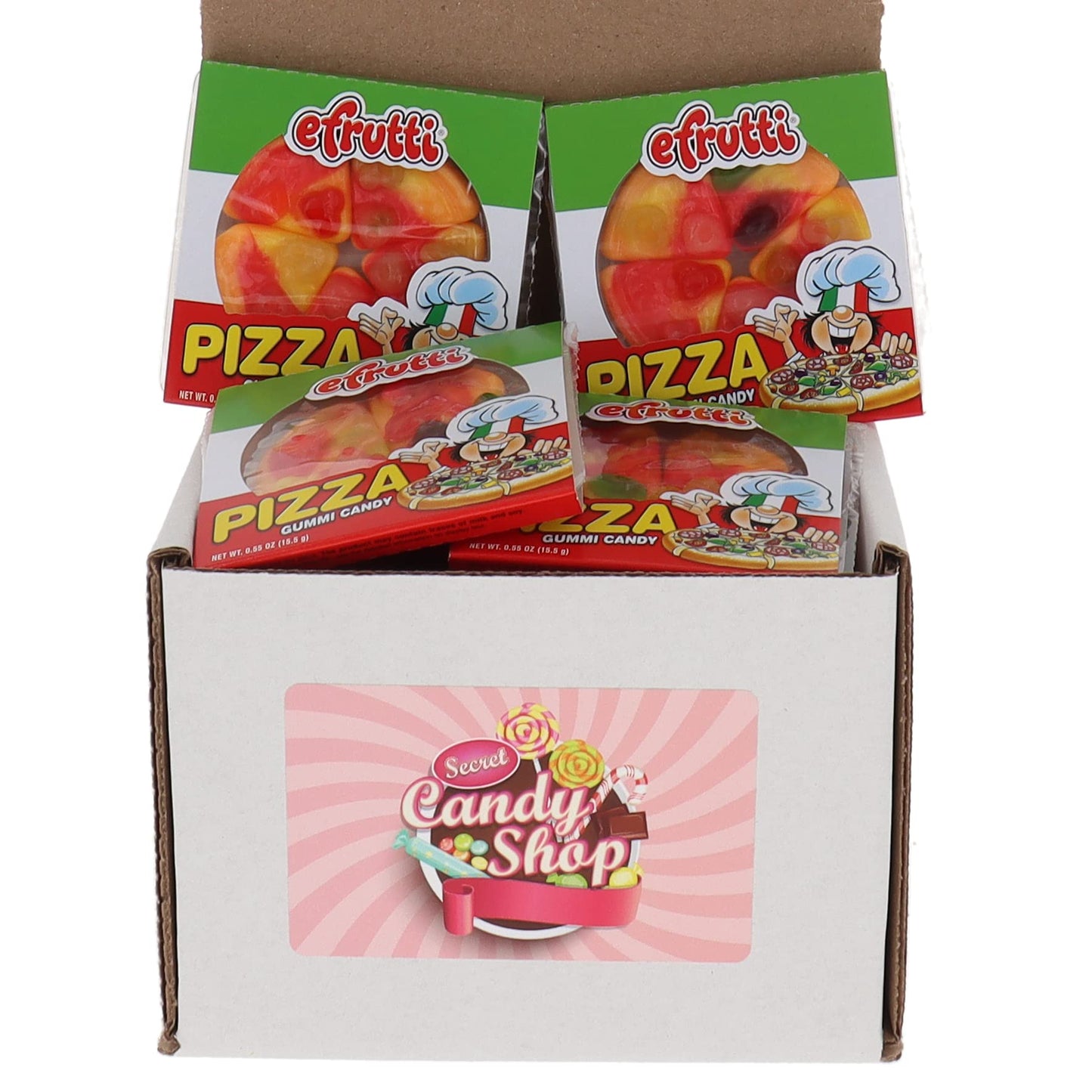 SECRET CANDY SHOP eFrutti Gummi Candy Individually Wrapped Bulk in Box Pizza Pack of 20