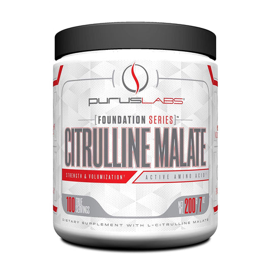 Purus Labs Foundation Series Citrulline Malate Powder | Active Amino Acid L-Citrulline | Strength, Volume, & Recovery | 100 Servings (Unflavored)