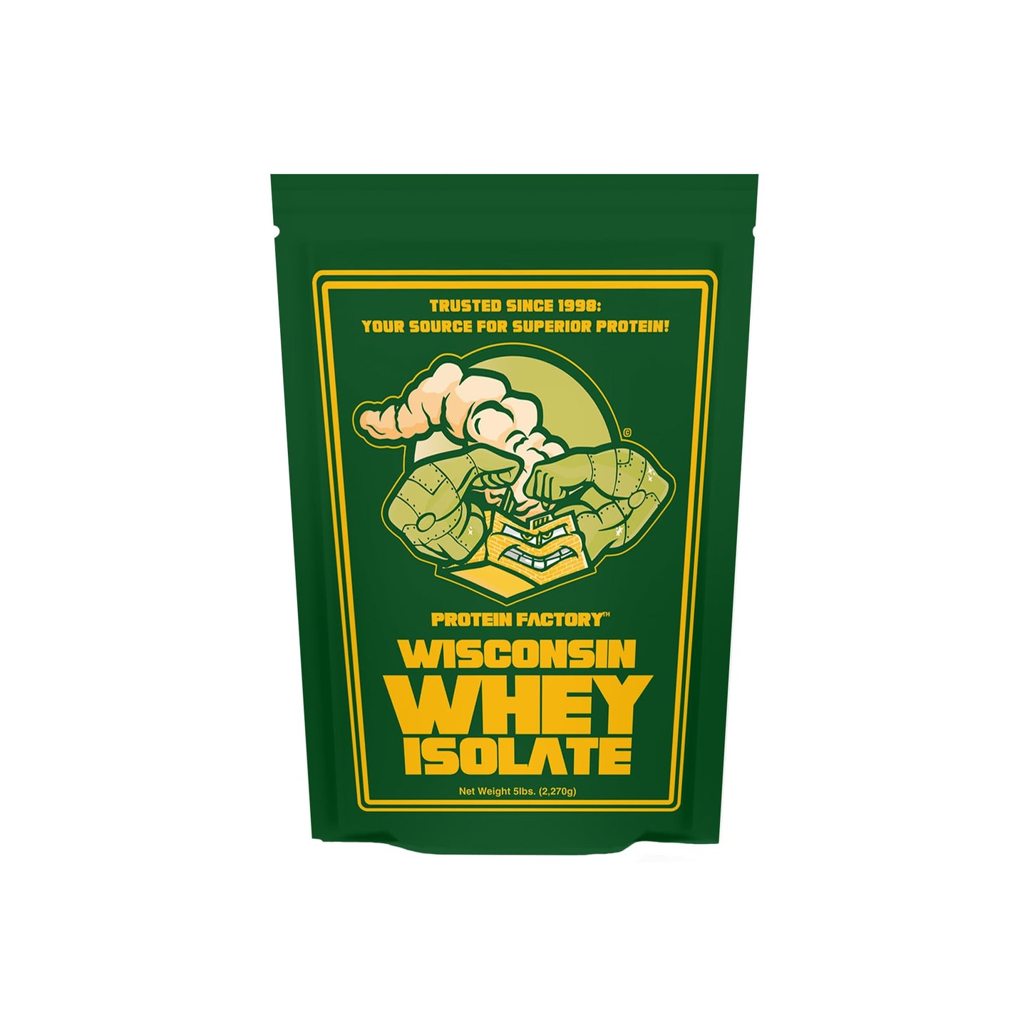 Protein Factory Wisconsin Unflavored Whey Isolate - 5 lbs Wisconsin Whey Isolate for Muscle Growth & Recovery - 90% Protein Lactose & Fat-Free 75 Servings Per Bag