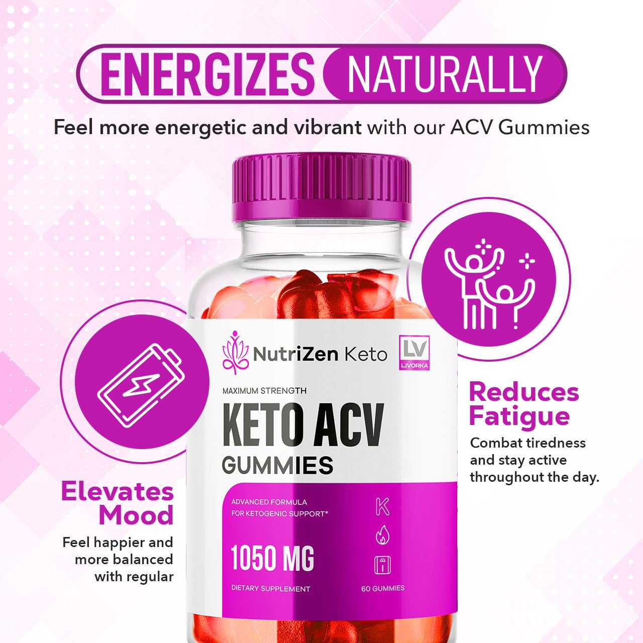 1 Pack - Nutrizen Keto ACV Gummies - Nutrizen ACV Keto Gummy 1050 MG, Nutrizen Keto ACV Gummies Advanced, Nutrizen Keto Gummies, Nutrizen 60 Gummies for 1 Month