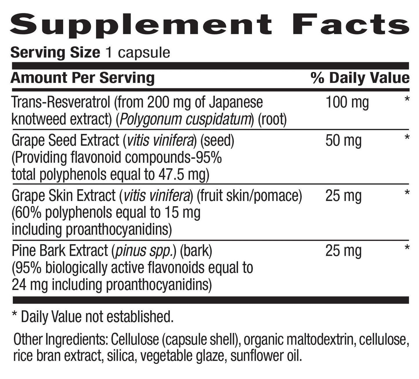 Country Life Resveratrol Plus 1000mg - Organic Antioxidant Supplement with Pine Bark & Grape Seed Extracts - Vegan, Gluten-Free, Non-GMO