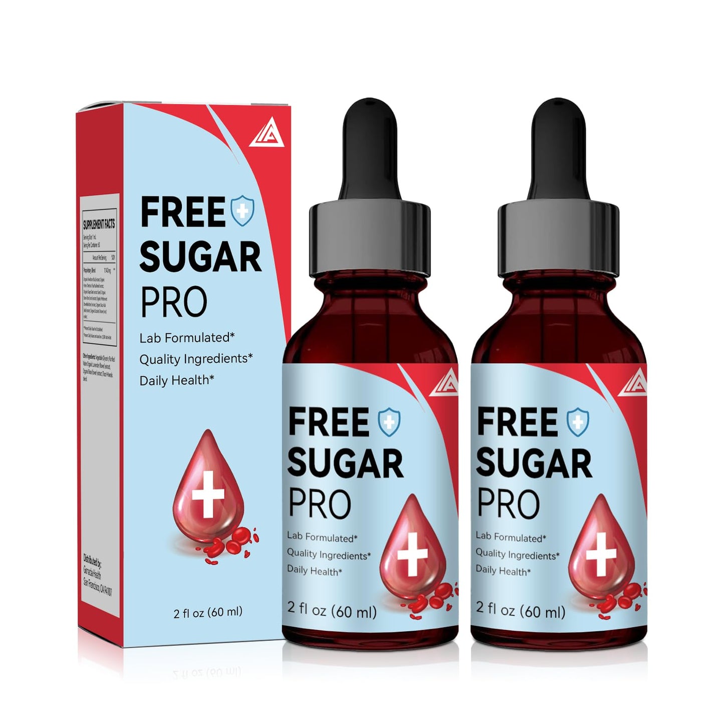 Free Sugar Pro Drops, Free Sugar Pro Liquid Drops, Health Support Supplement Men and Women, New Advanced Formula (60ml/2oz) (2)