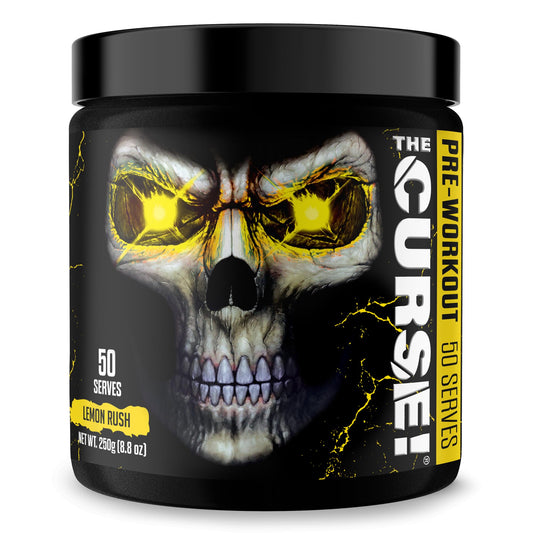 JNX SPORTS The Curse! Pre Workout Powder - Lemon Rush 50 Servings | Preworkout: Boost Strength, Energy + Focus for Men & Women | Caffeine, Beta-Alanine, Creatine & L-Citrulline