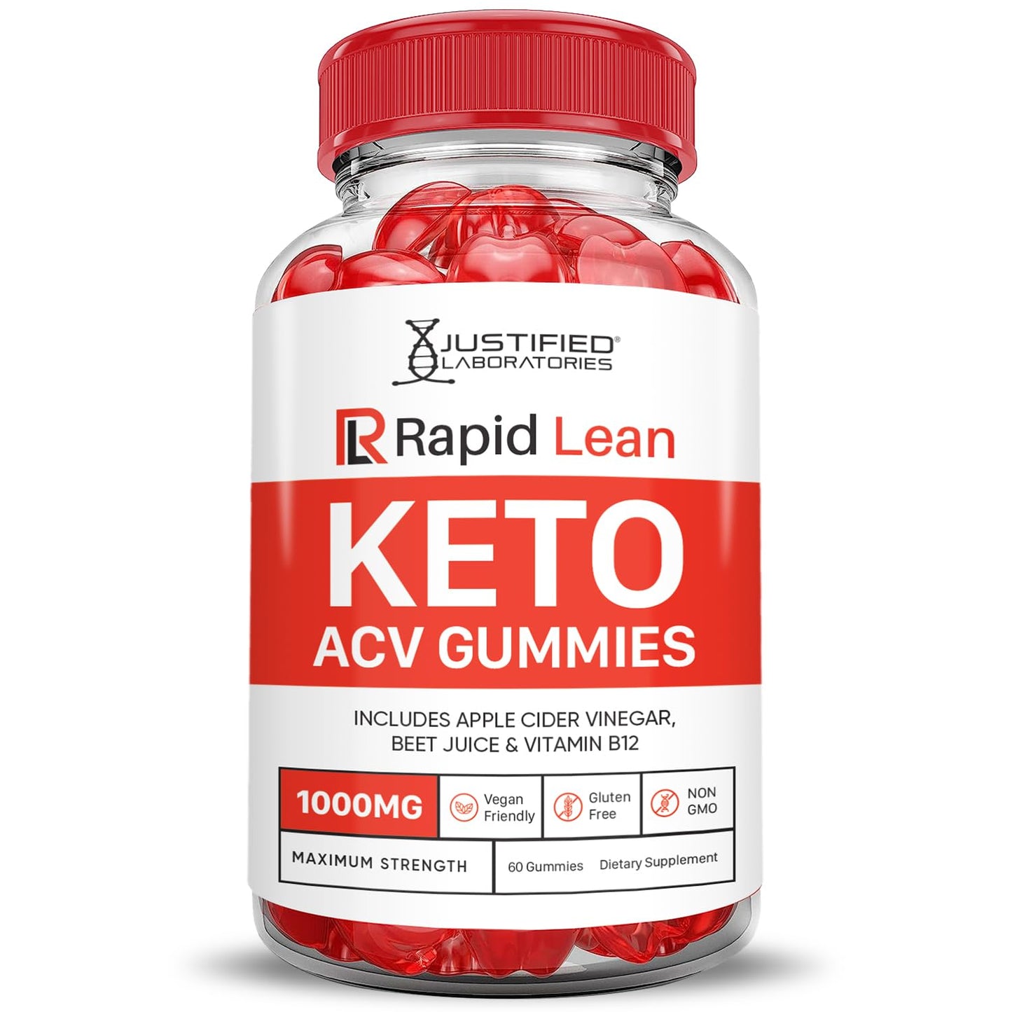 (3 Pack) Rapid Lean Keto ACV Gummies Advanced Formula 1000MG Rapid Lean Keto Gummies Apple Cider Vinegar Formulated with Pomegranate Beet Juice Powder B12 Vegan Non GMO 180 Gummys