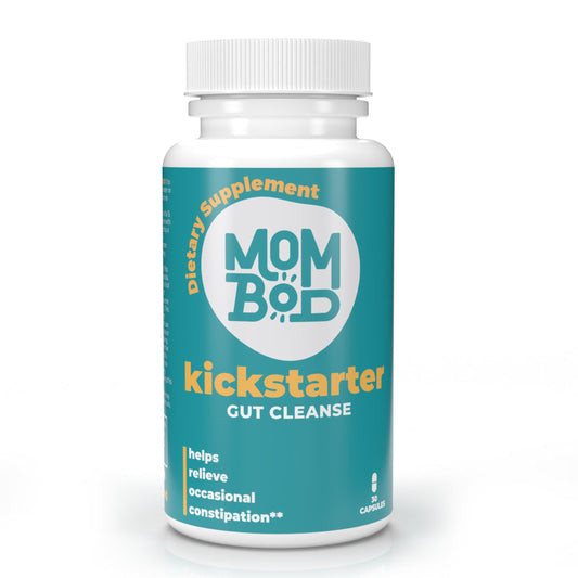 MomBod kickstarter Gut Cleanse for Women - All-Natural Constipation Relief, Gentle Detox with Senna, Cascara, Aloe & Flax, Non-GMO, Made in USA, Clinically Tested, Supports Digestive Health