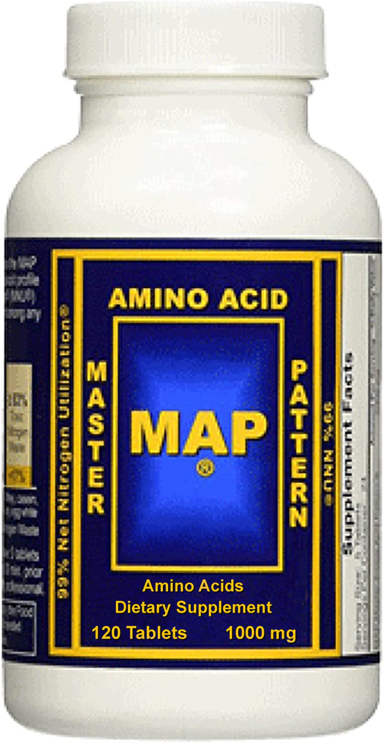 Pack of 12 Bottles of MAP Master Amino Acid Pattern (120 Tablets/Bottle) 99% Net Nitrogen Utilization (NNU) - Original Formula by Dr. Luca Moretti