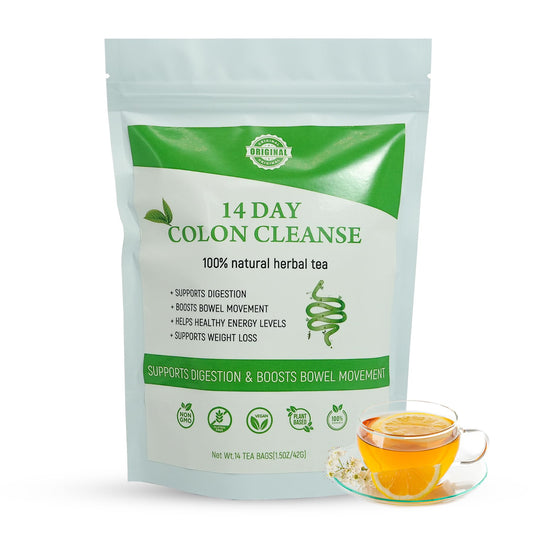 Laicuherb Organic 14 Day Colon Cleanse Tea for Body Cleanse & Detox, Natural Colon Detox Tea with Herbal Blend for Men & Women Digestive Health & Gental Gut Cleanse, Caffeine Free
