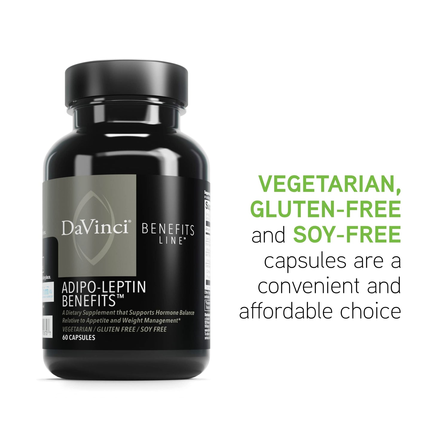 DAVINCI Labs Adipo-Leptin Benefits Dietary Supplement - Hormone Balance Support & Metabolism Support with Green Tea Extract, Green Coffee Bean Extract & More* - 60 Vegetarian Capsules (30 Servings)
