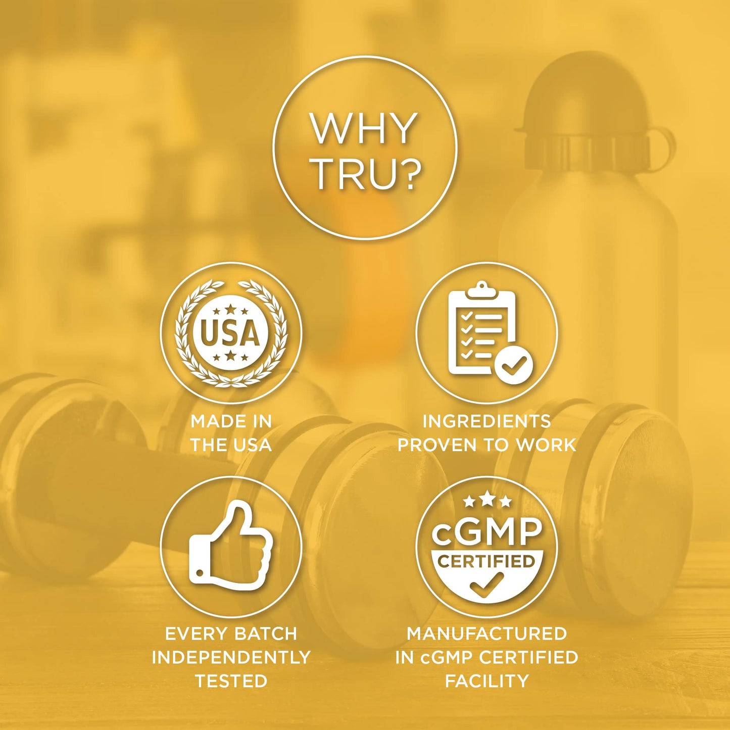 TRU Supplements Creatine | 100% Pure Patented Creapure | Increase Strength & Boost Stamina | Build Lean Muscle with Zero Water Retention or Bloating | Clinically Tested and Safe | 100 Servings