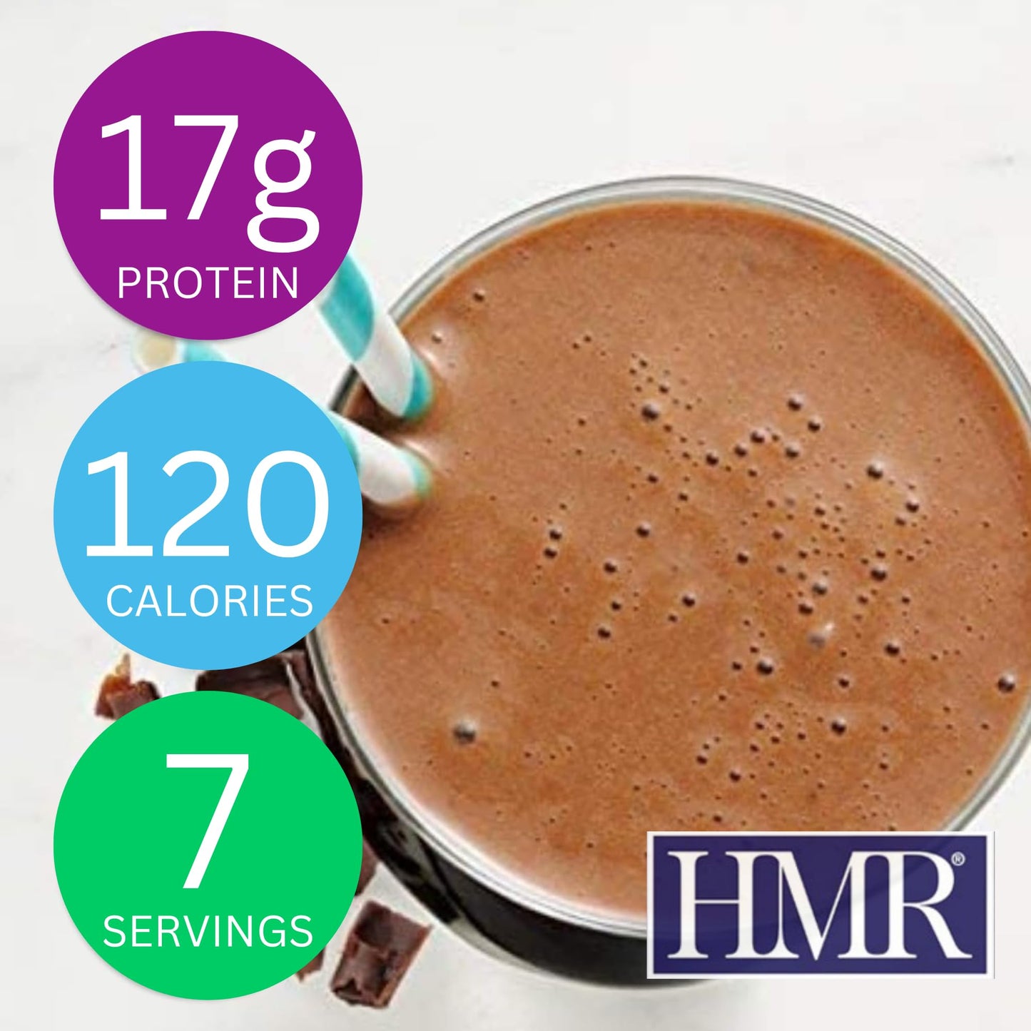 3-Pack HMR 800 Shake Meal Replacement Mix | Chocolate Shake Powder to Support Healthy Weight Loss | 17g of Protein | Easy to Make | Low Calorie Food | 21 Total Servings