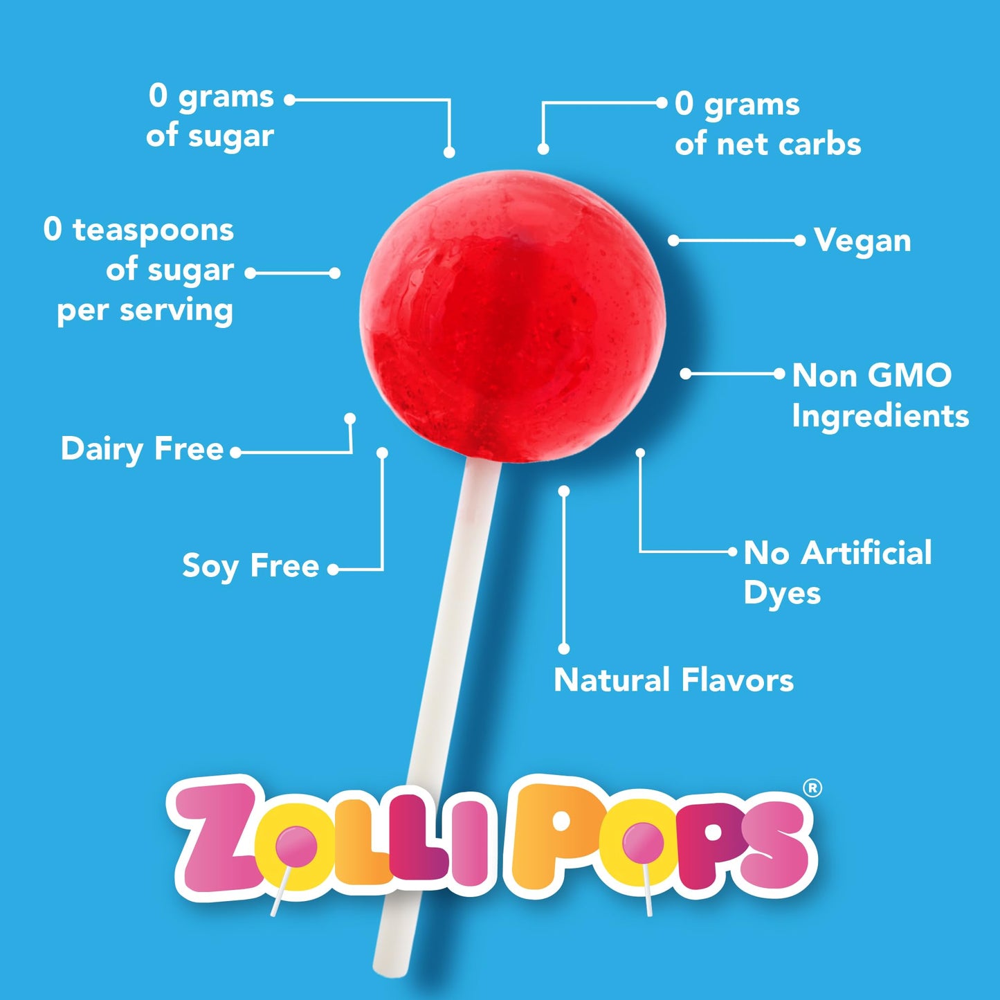 Zollipops Clean Teeth Lollipops Blue Raspberry 31 Ounce Pack of 1