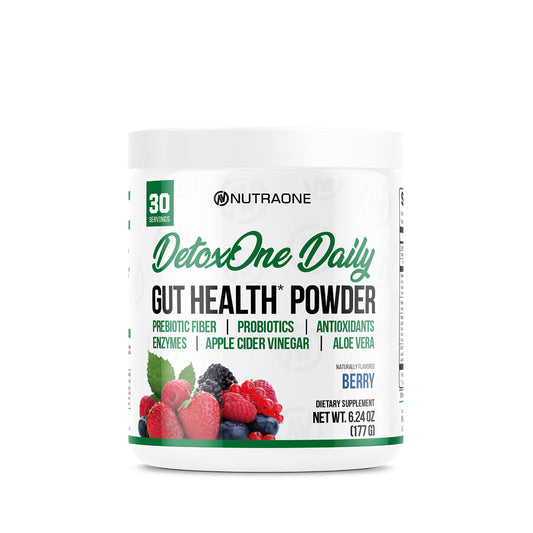 DetoxOne Daily Gut Health Powder for Weight Loss | Daily Detox Cleanse Supports Normal/Health Digestive Function*| Promotes Detoxification*, Boost Energy & Improves Nutrient Absorption*