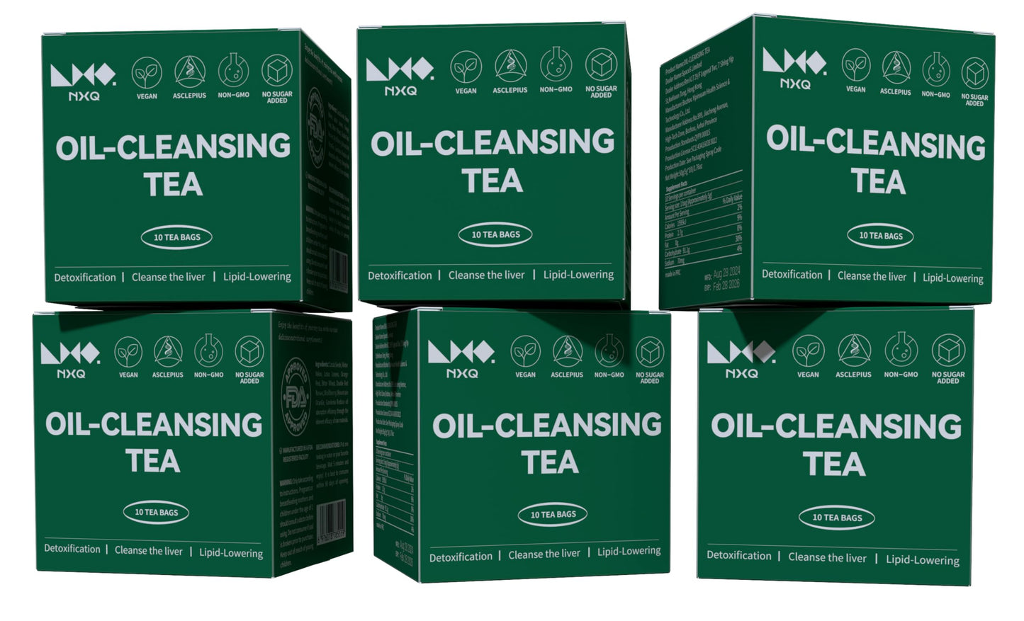 NXQ Oil Cleansing Tea (60 Bags) - Winter Melon, Lotus Leaf, Cassia Seed,Poria, Green Tea & More - Traditional Natural Herbs for Health