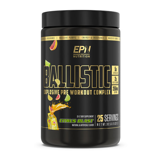 BALLISTIC Pre Workout | #1 New Pre Workout Powder w/ Nitric Oxide Booster, Electrolytes, Caffeine & Nootropics | Insane Pumps, Focus, Stamina, Energy, Hydration for Men & Women - Citrus Blast