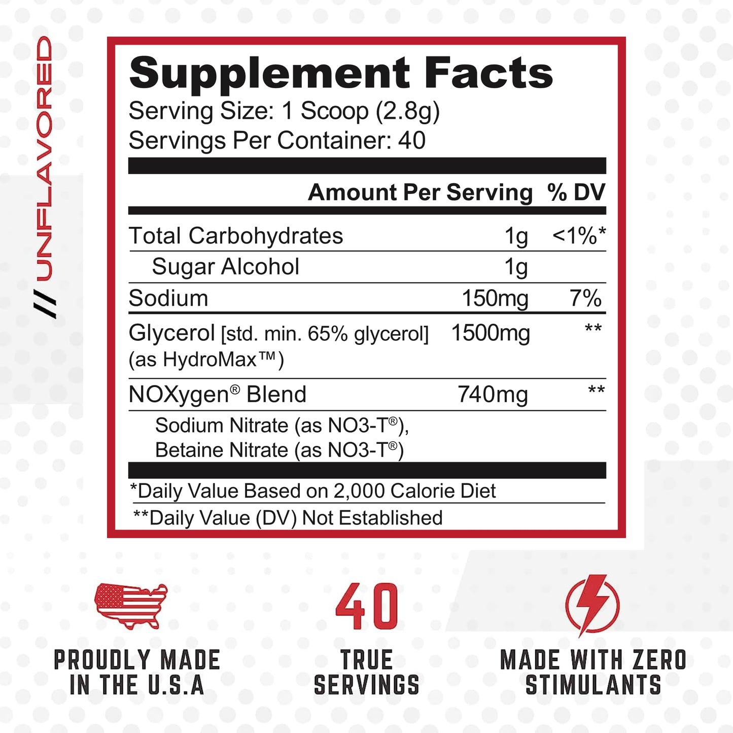 Purus Labs NOXYGEN Powder, 40 Servings (Unflavored)