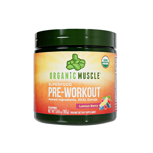 USDA Organic Pre-Workout Powder, Lemon Berry | Clean Energy Without Jitters | Natural Performance Boost | No Artificial Sweeteners | 20 Superfoods | Low Caffeine, 20 Servings