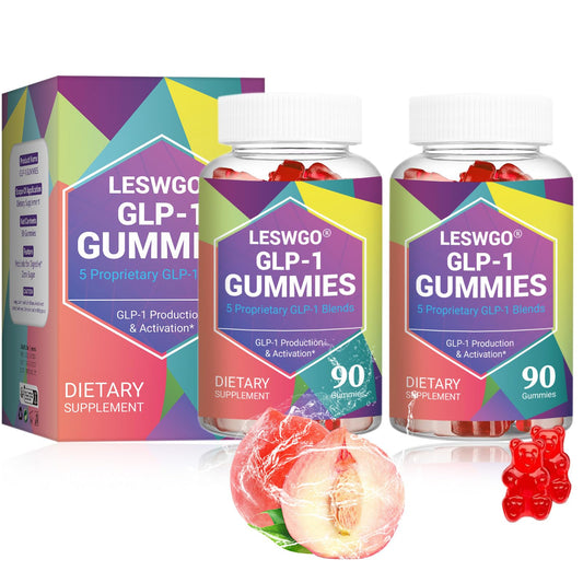 Vjningu GLP-1 Gummies | GLP-1 Supplement- 90 Gummies-Probiotic, Berberine, Fiber Support GLP-1 Naturally, GLP-1 Probiotic Gummies for Men*Women(Peach Flavor) (Pack of 2, Peach Flavor,90 Gummies)