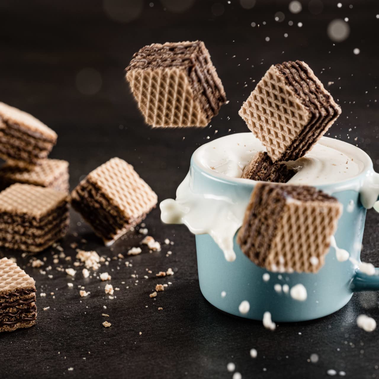 Loacker Quadratini Dark Chocolate Wafer Cookies LARGE  Premium Crispy Bite Size Wafers  30 Less Sugar  NONGMO  LARGE Pack of 6