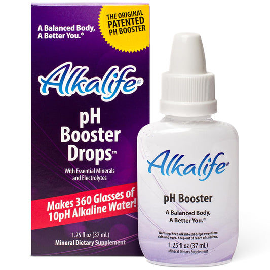 Alkalife pH Booster Drops | The First Patented Alkaline Water Booster to Neutralize Acid & Balance pH for Immune Support, Peak Performance, Detox, Overall Wellness - 1.25oz