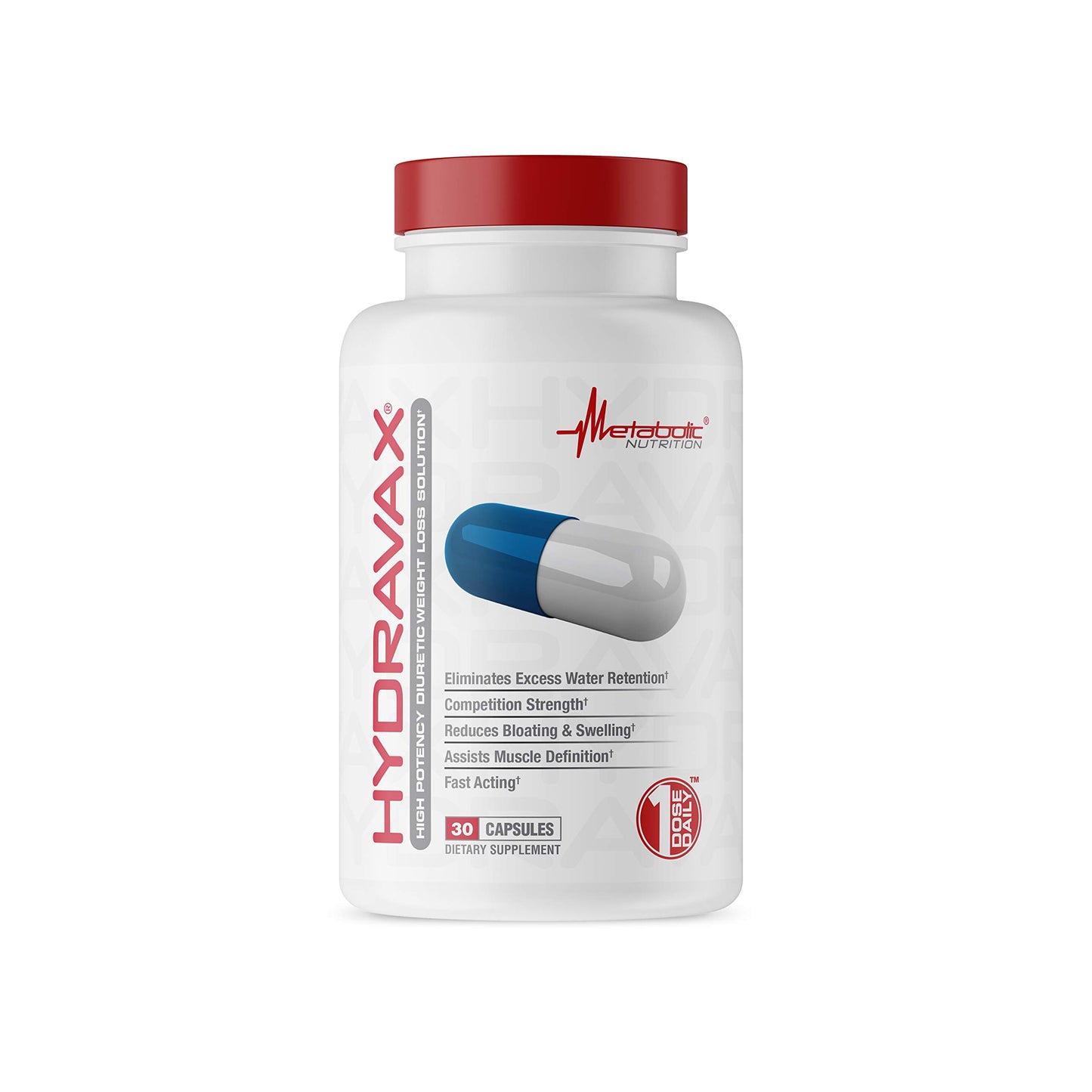 Metabolic Nutrition, Hydravax - Premium Diuretic Water Pills, Natural & Safe, Eliminates Water Retention, with Dandelion, Magnesium, Green Tea Extract, Cranberry Powder, 30 Capsules, 1 Dose Daily