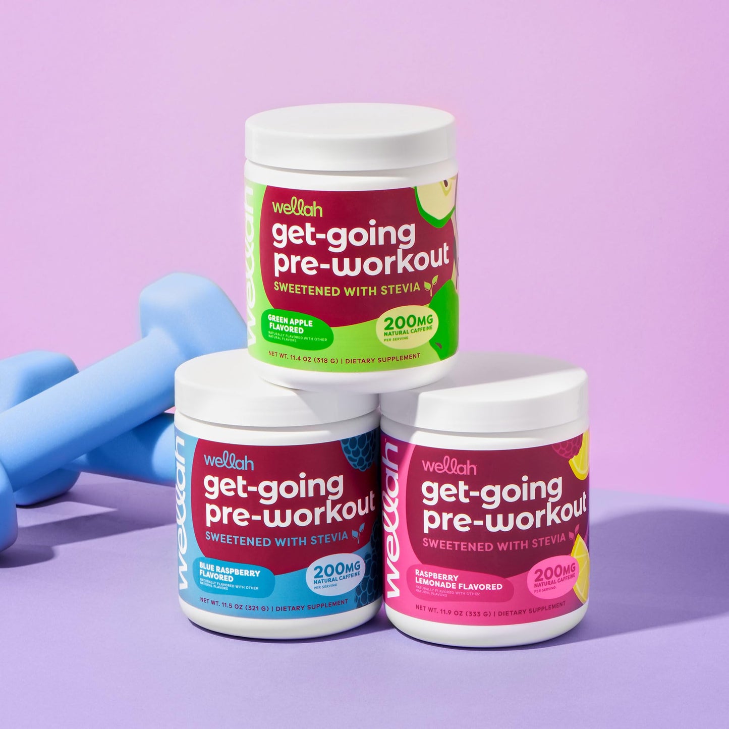 Wellah Get-Going Pre-Workout Drink Mix (Raspberry Lemonade Flavored, 30 Servings)