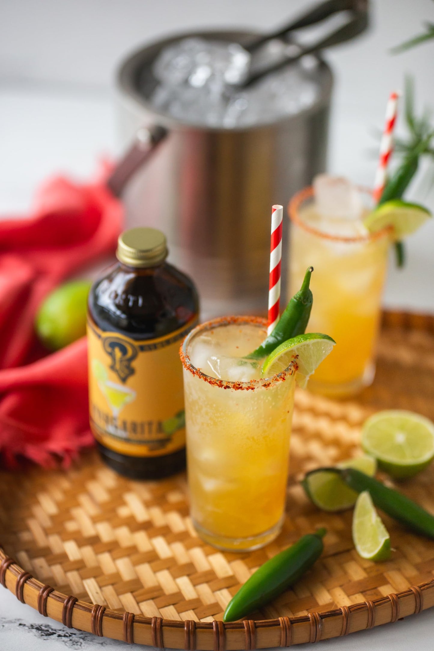 Portland Syrups Margarita Syrup  Craft Cocktail and Mocktail Mixer with Tangerine Blood Orange and Lime Puree  12 oz with 24 Servings Pack of 2