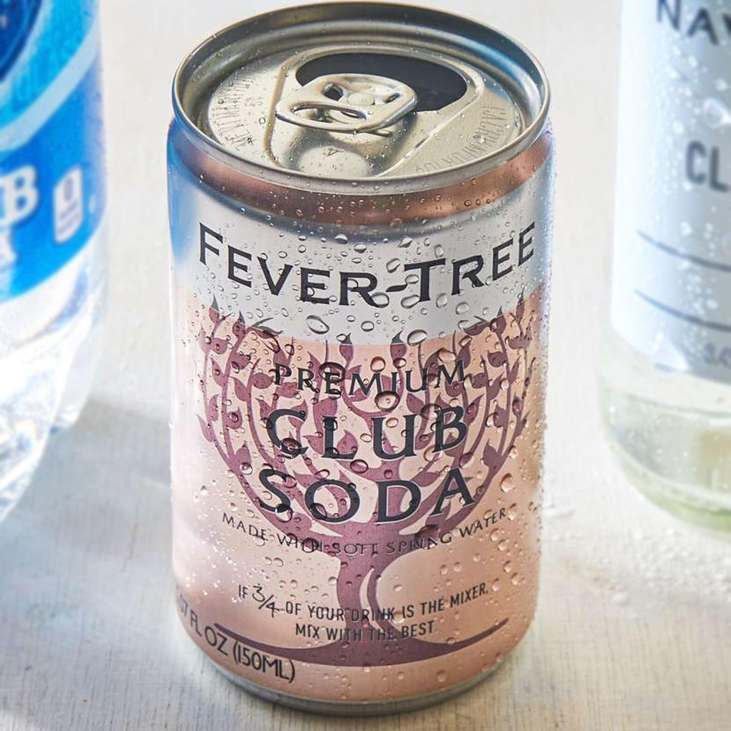 Fever Tree Premium Club Soda  Premium Quality Mixer  Soda  Refreshing Beverage for Cocktails  Mocktails 200ml Cans Pack of 5