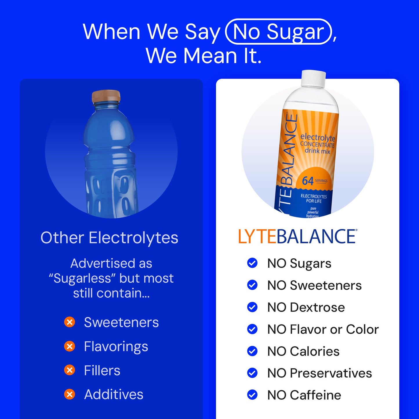 LYTE BALANCE Electrolye Concentrate | Liquid Electrolytes Drink Mix w/Sodium, Potassium & Magnesium | Daily Hydration, Muscle Recovery, Immune Support, Rehydration | Keto, No Sugar (64 Servings)