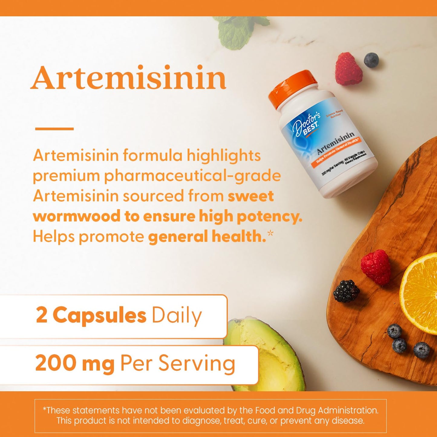 Doctor's Best Artemisinin, Non-GMO, Vegan, Gluten Free, 90 Veggie Caps