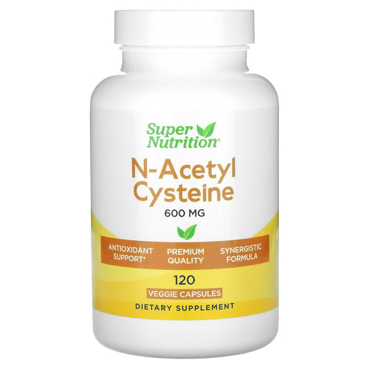 Super Nutrition N-Acetyl Cysteine, 600 mg, 120 Veggie Capsules