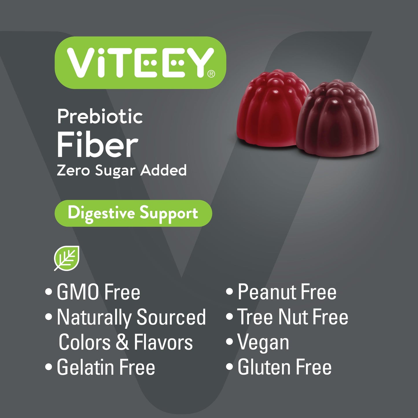 Prebiotic Fiber Gummies for Adults, 4g - Zero Sugar Added - Fiber Supplement Gummies for Digestive Health Regularity & Natural Weight Support-Vegan, Gelatin Free - Chewable Fruit Flavored Gummy 2 PACK