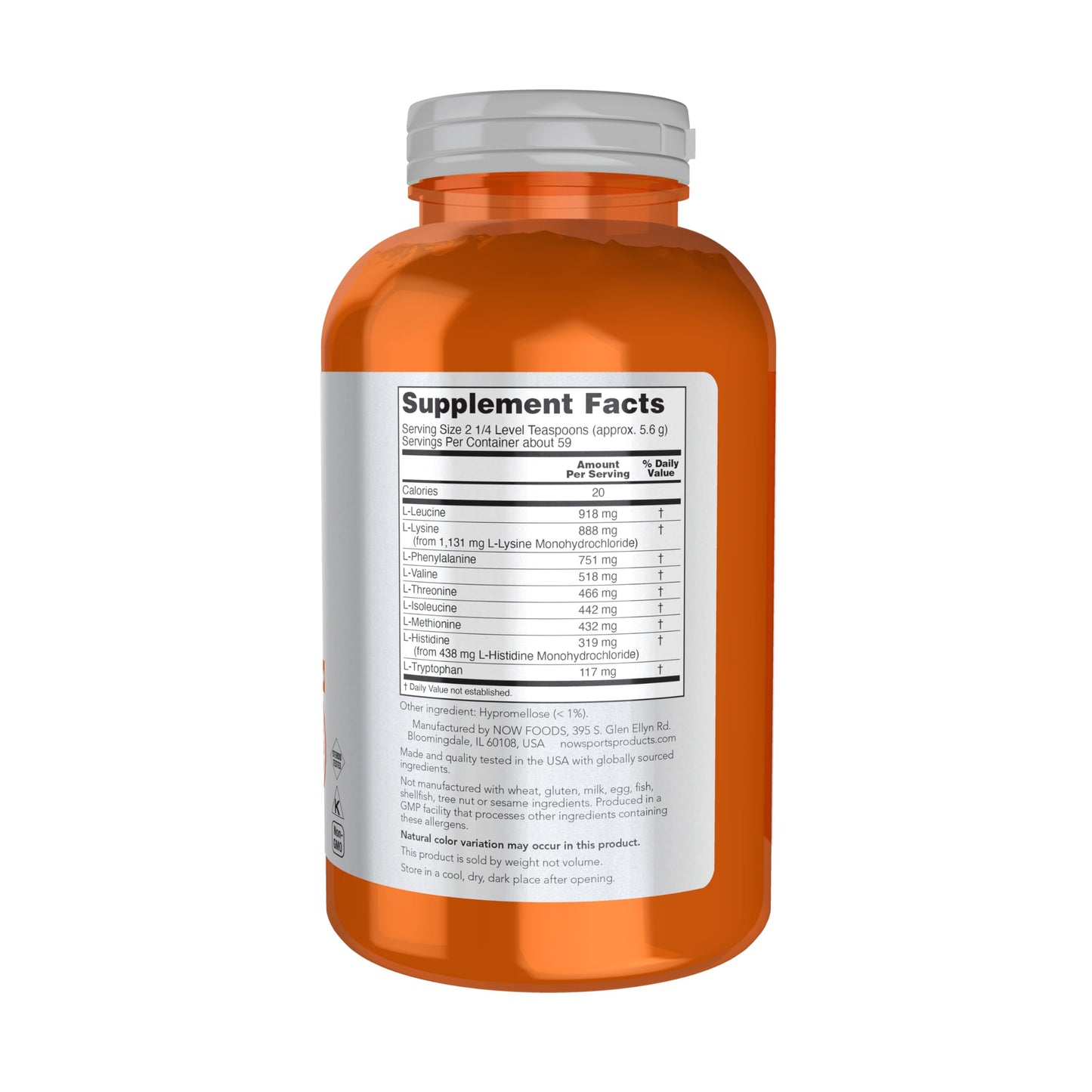NOW Foods Sports Nutrition, Amino-9 Essentials™ Powder, Enhanced Protein Synthesis, Amino Acids, 330-Grams