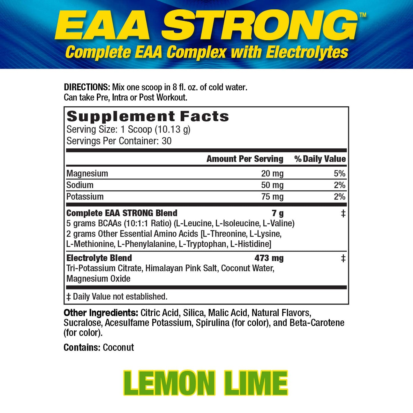 Maximum Human Performance Mhp Eaa Strong, All 9 Essential Amino Acid Supplements, Electrolytes, Lemon Lime