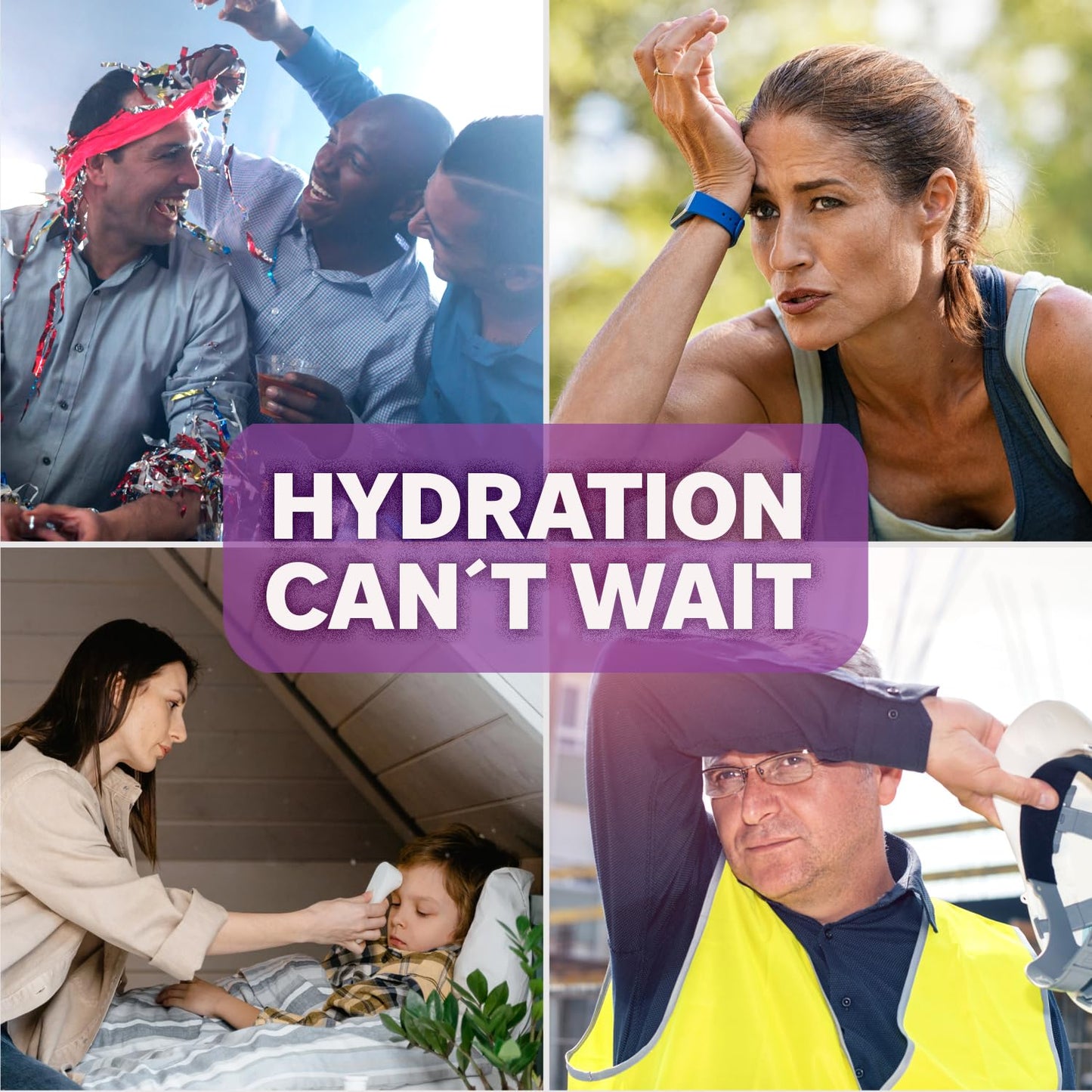 Suero Oral Electrolyte Solution - Electrolytes Drink, Hydration Booster & Rehydration Drink for Kids & Adults, Hydrates, Replenishes, Energizes, Grape Flavor, 1 Liter (4 Pack)