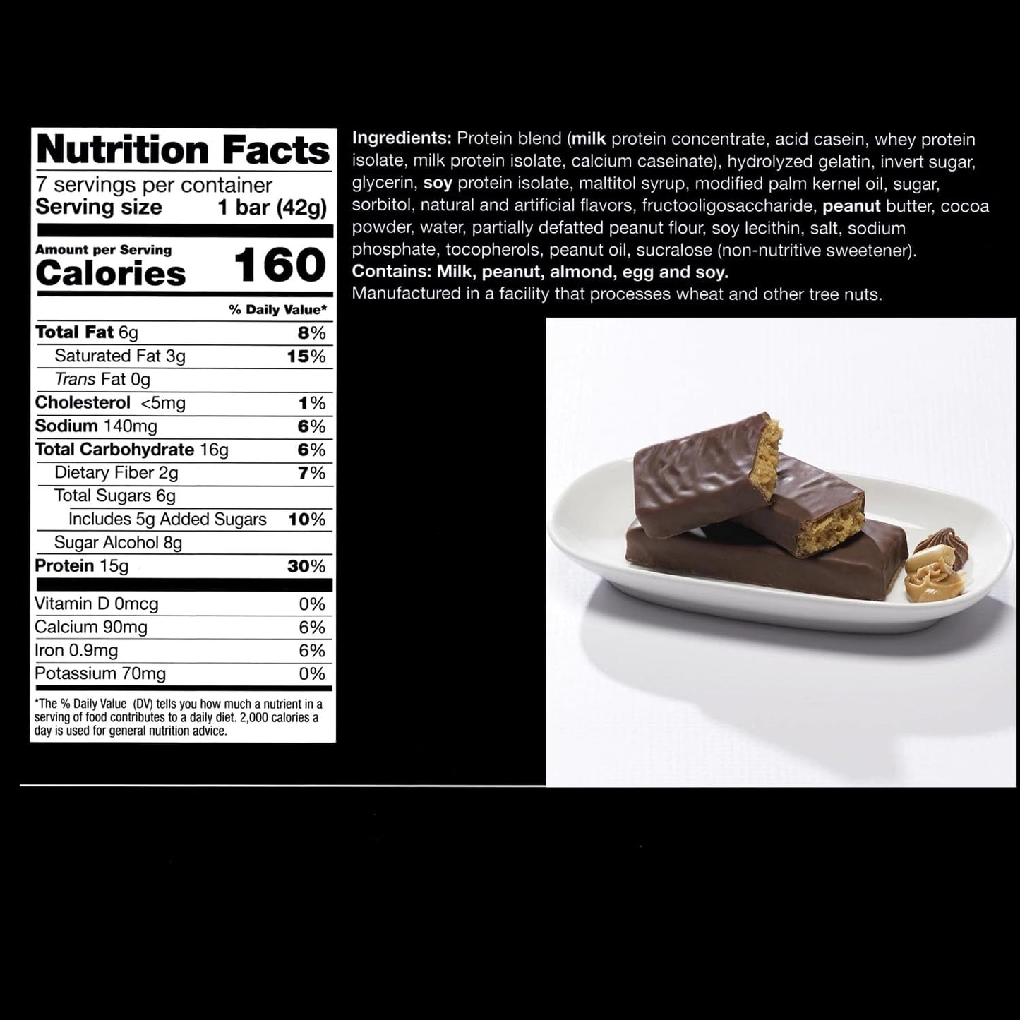 Protiwise High Protein Nutrition Bar | Peanut Butter Cup | 15g Protein Bar | Meal Replacement Bar | Gluten Free, Low Fat, Low Sugar, Keto-Friendly | Crush Cravings, Lose Weight | 5/box