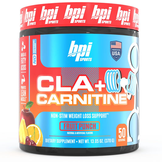 BPI Sports CLA + Carnitine - Conjugated Linoleic Acid - Weight Loss Formula - Metabolism, Performance, Lean Muscle - Caffeine Free - For Men & Women - Fruit Punch - 50 servings - 12.34 oz