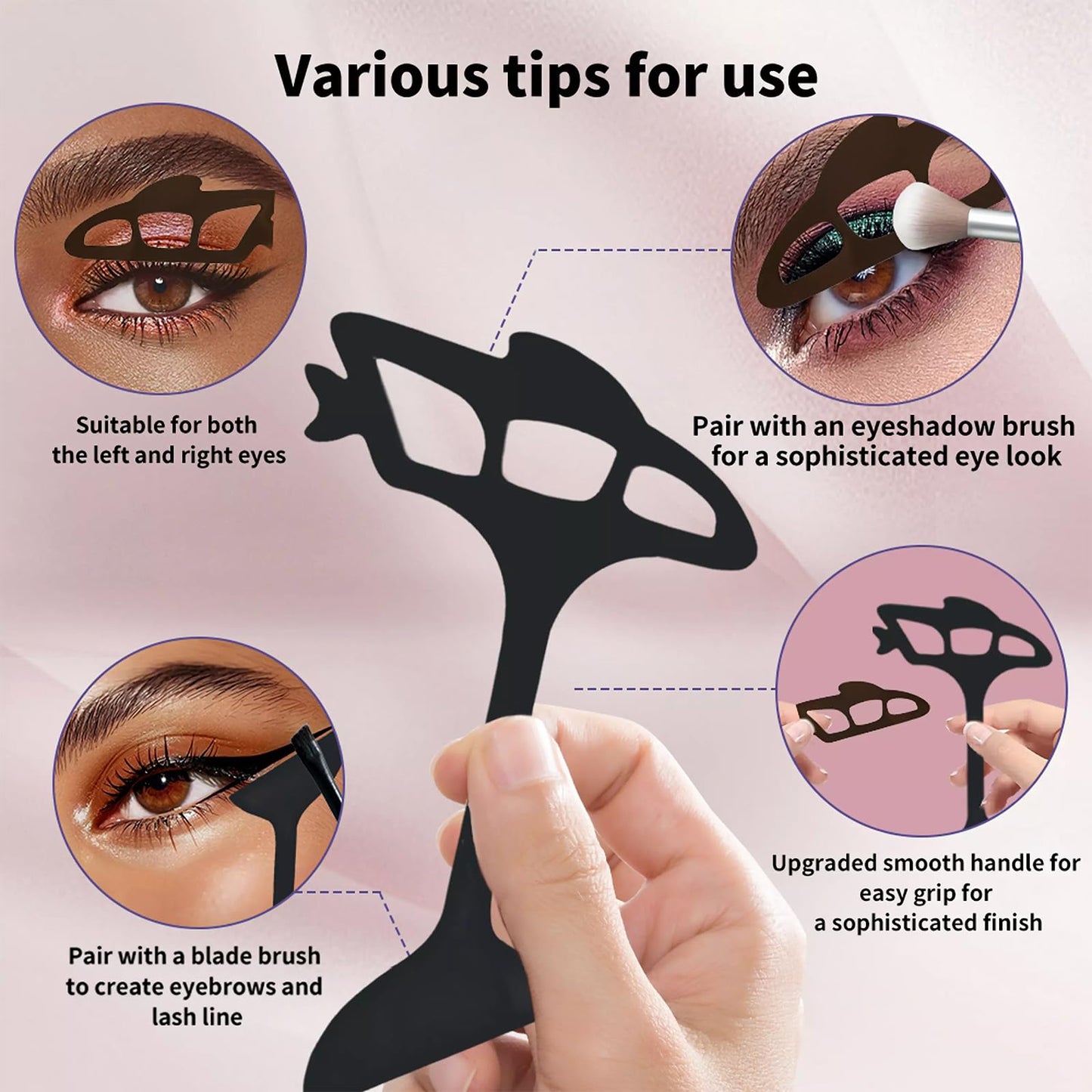 Reusable eyetour eyeshadow tool,eye makeup aid guide,eyeliner stencil,eyeshadow applicator assistant,quick Makeup Template(4 pc)