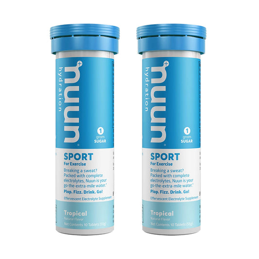 Nuun Active: Tropical Fruit Electrolyte Enhanced Drink Tabs (2 Tubes of 10 Tabs)