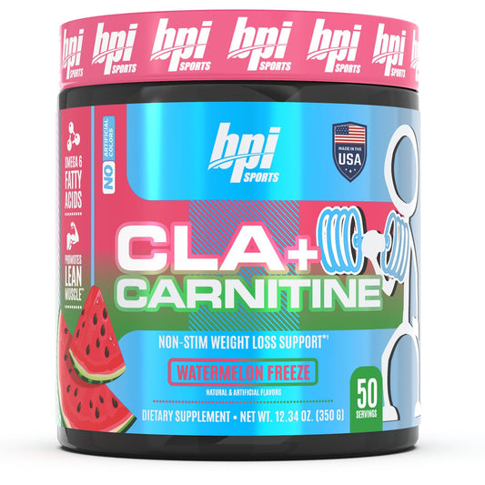 BPI Sports CLA+Carnitine-Conjugated Linoleic Acid-Weight Loss Formula -Metabolism, Performance, Lean Muscle-Caffeine Free-For Men & Women-Watermelon Freeze-50 servings - 12.34 oz.(Packaging May Vary)