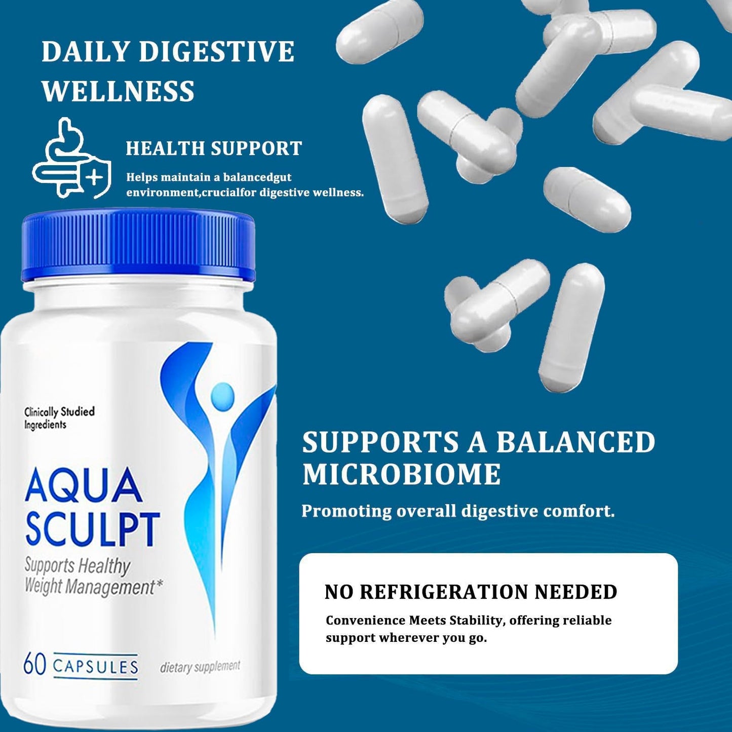 Aqua Capsules | Advanced Maximum Strength Supplement Pills | Studied Ingredients All Natural Formula