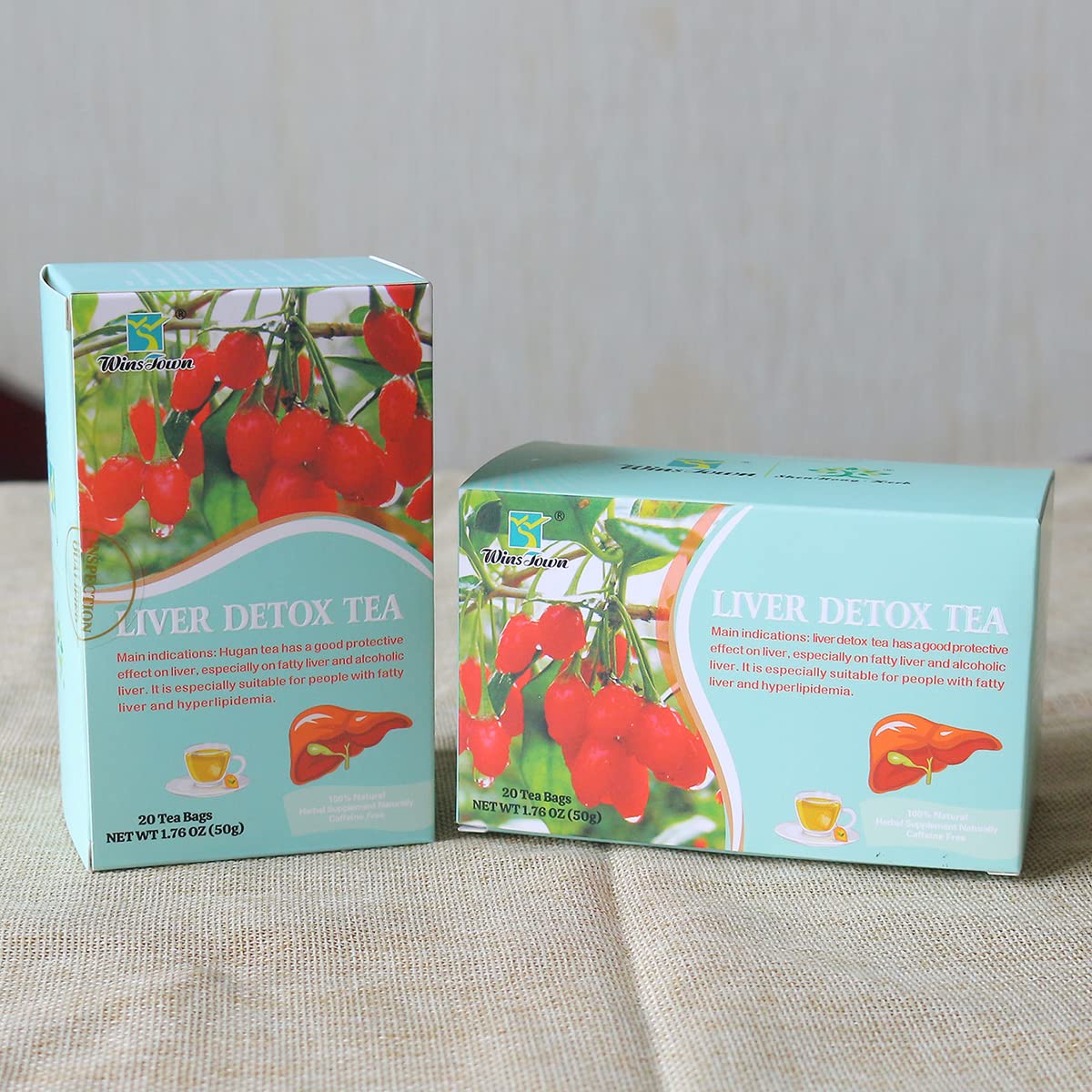Wins Town Liver Detox Tea, Liver Cleanse Tea, for Fatty Liver and Alcoholic Liver, 20 Tea Bags