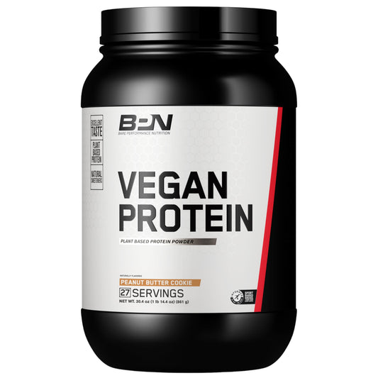 BARE PERFORMANCE NUTRITION Vegan Protein, Plant Based Protein, Pea Protein, Watermelon and Pumpkin Protein, Naturally Sweetened and Flavored (27 Servings, Peanut Butter Cookie)