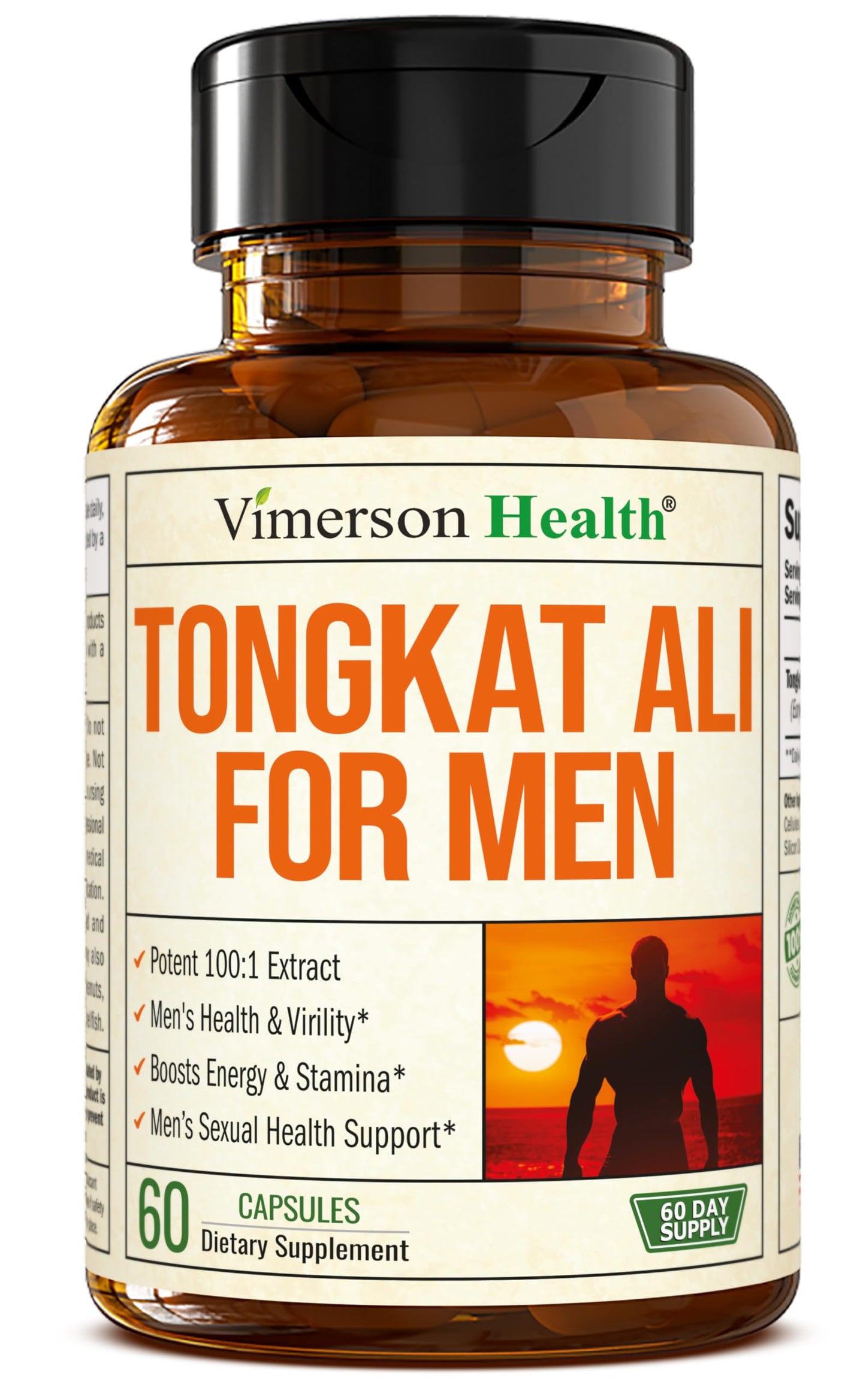 Tongkat Ali for Men: Premium & Potent Testosterone Supplement for Men with Longjack Tongkat Ali Powder - Male Enhancing Supplement for Workout. Testosterone Support & Muscle Builder. 60 Capsules